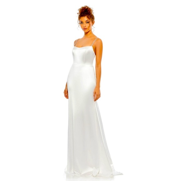 Ieena by Mac Duggal 12428 size 8 white formal dress - Picture 1 of 8